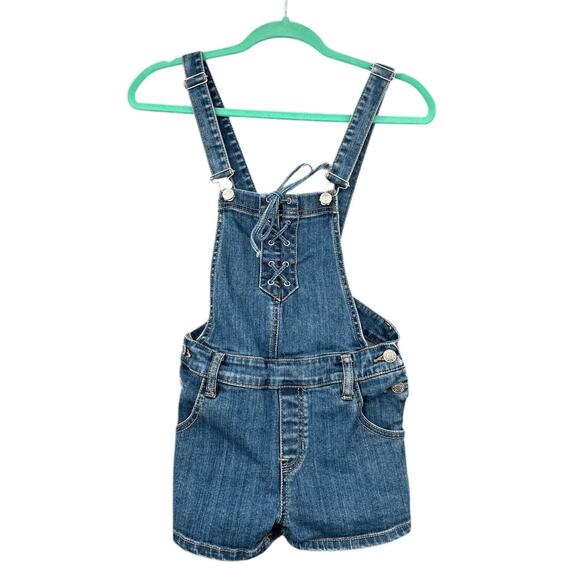 Pacsun Denim Adjustable Straps Front Lacing Shorts Overalls Womens Size 22 - Picture 1 of 6
